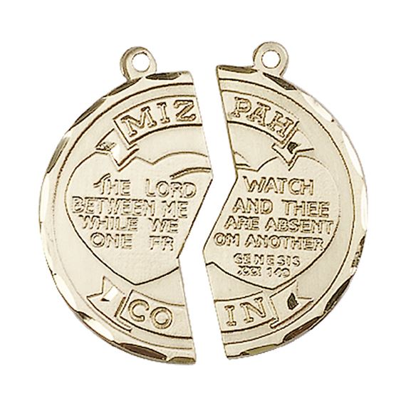 14KT GOLD MIZ PAH COIN SET MEDAL - 1" x 1"